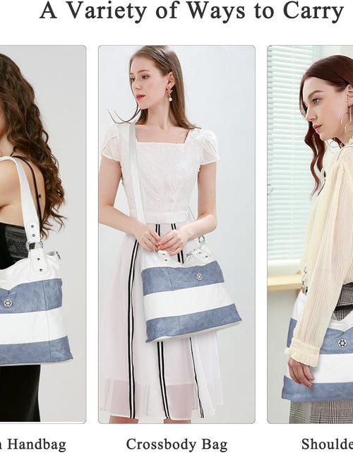 Load image into Gallery viewer, Hobo Purses for Women Multi-Color Striped Lattice Cross Body Shoulder Purse Bag Tote Handbag
