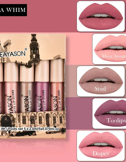Load image into Gallery viewer, 5Pcs/Set Waterproof Lipstick Sexy Halloween Lip Stick Matte Velvet Lipsticks Lips Makeup Cosmetics Labiales Matte
