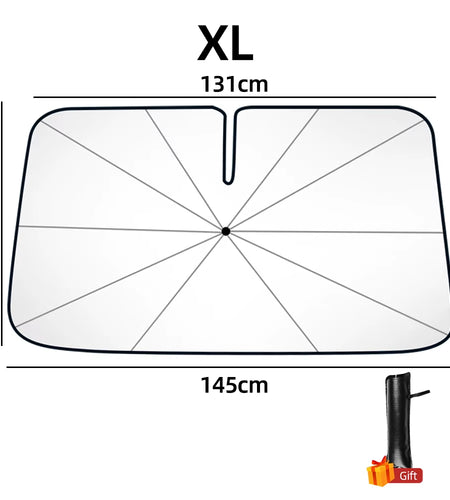 SunShield 360 – Rotatable Umbrella-Style Car Windshield Sunshade with UV & Heat Protection