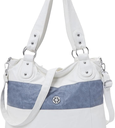 Hobo Purses for Women Multi-Color Striped Lattice Cross Body Shoulder Purse Bag Tote Handbag