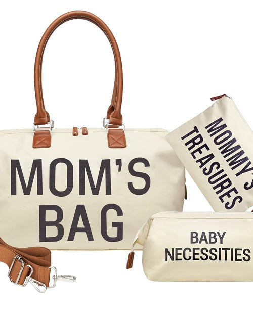 Load image into Gallery viewer, Diaper Bag Tote, Mommy Bag for Hospital, Large Capacity Waterproof Baby Bag for Mom Travel, Hospital Bag for Labor and Delivery with Baby Necessities Bag, Creamy White
