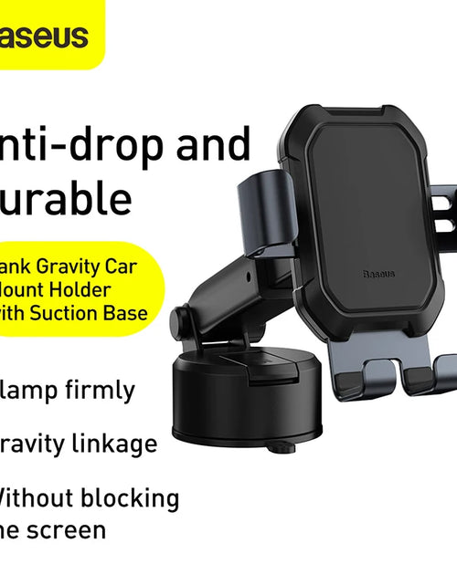 Load image into Gallery viewer, Baseus Gravity Car Phone Holder Suction Cup Adjustable  Holder Stand in Car GPS Mount for Iphone 13 12 Pro Xiaomi POCO
