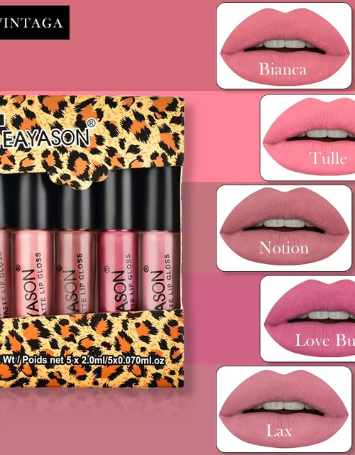 Load image into Gallery viewer, 5Pcs/Set Waterproof Lipstick Sexy Halloween Lip Stick Matte Velvet Lipsticks Lips Makeup Cosmetics Labiales Matte
