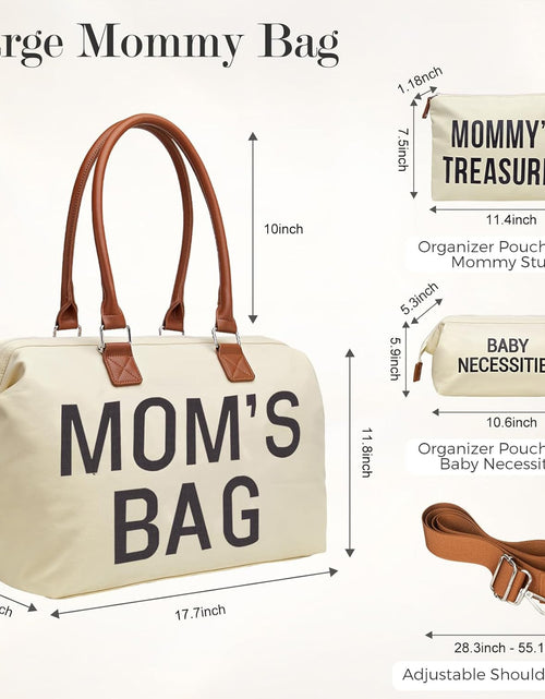 Load image into Gallery viewer, Diaper Bag Tote, Mommy Bag for Hospital, Large Capacity Waterproof Baby Bag for Mom Travel, Hospital Bag for Labor and Delivery with Baby Necessities Bag, Creamy White
